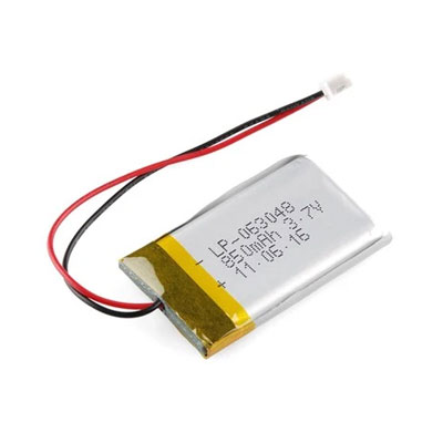 ELECTRO-5-PRT-13854- lipo, lipoly, liion, battery, rechargable, 3.7V, jst, wearable